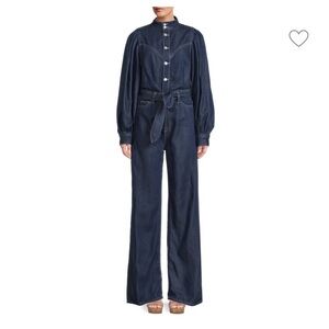 7 For All Mankind Long Sleeve Denim Jumpsuit Size XS